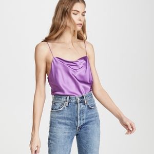 Cami NYC purple cowl neck camisole